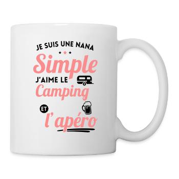 Nana simple aime le camping et l'apéro - Mug blanc - blanc - Droite
