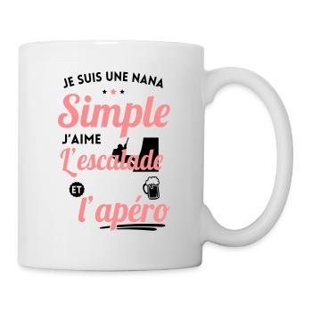 Nana simple aime l'escalade et l'apéro - Mug blanc - blanc - Droite