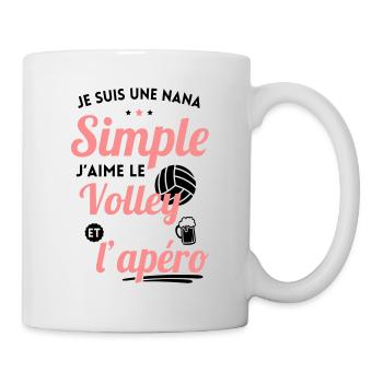 Nana simple j'aime le volley et l'apéro - Mug blanc - blanc - Droite