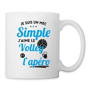Je suis un mec simple j'aime le volley et l'apéro - Mug blanc - blanc - Droite