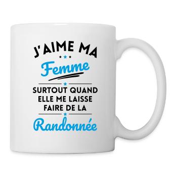J'aime ma femme quand me laisse faire Randonnée - Mug blanc - blanc - Droite