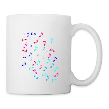 Noten, Musik, bunte Noten - Tasse - Weiß - Rechts