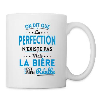 La Perfection n'existe pas la Bière est Réelle - Mug blanc - blanc - Droite