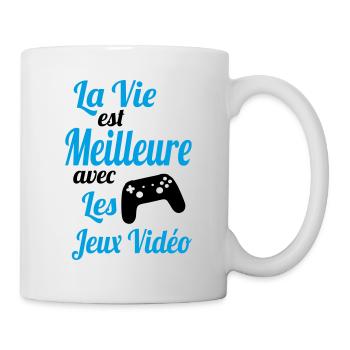 La vie est meilleure avec les Jeux Vidéo - Cadeau - Mug blanc - blanc - Droite