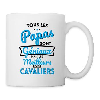 Papas géniaux mais les meilleurs sont Cavaliers - Mug blanc - blanc - Droite