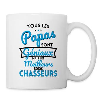 Papas géniaux mais les meilleurs sont Chasseurs - Mug blanc - blanc - Droite