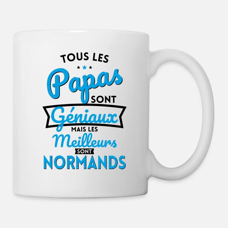 Papas géniaux mais les meilleurs sont Normands - Mug blanc - blanc