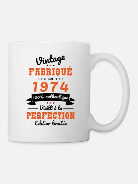 Anniversaire 50 ans - Vintage 1974 - Mug blanc - blanc