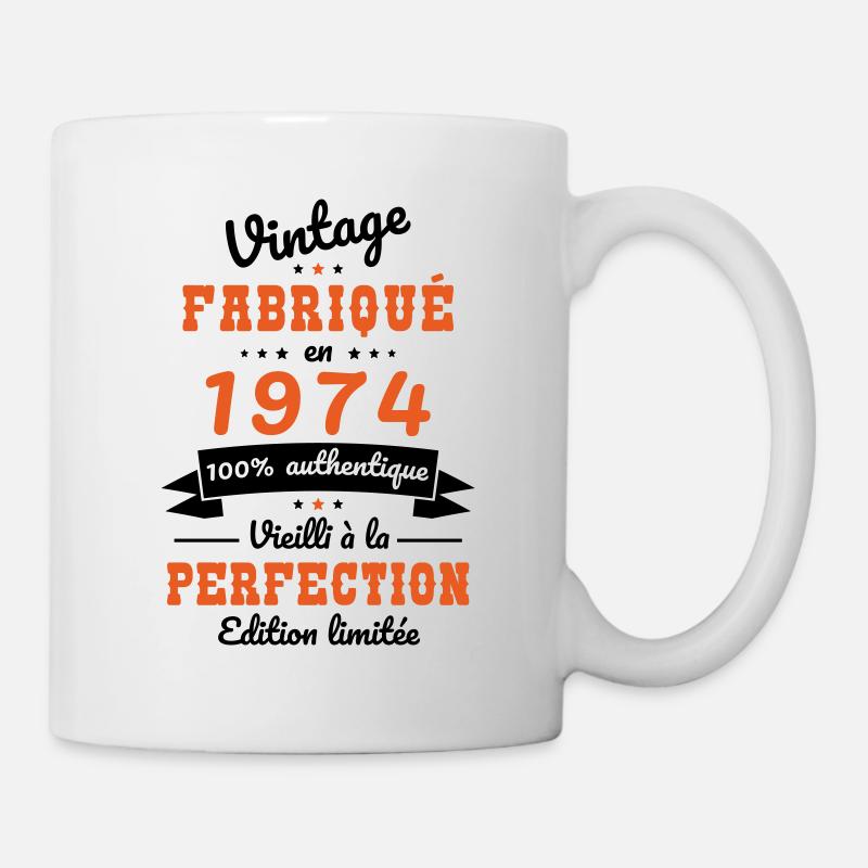 Anniversaire 50 ans - Vintage 1974 - Mug blanc - blanc