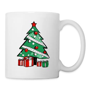Christmas tree and gifts. - Mug - white - Right