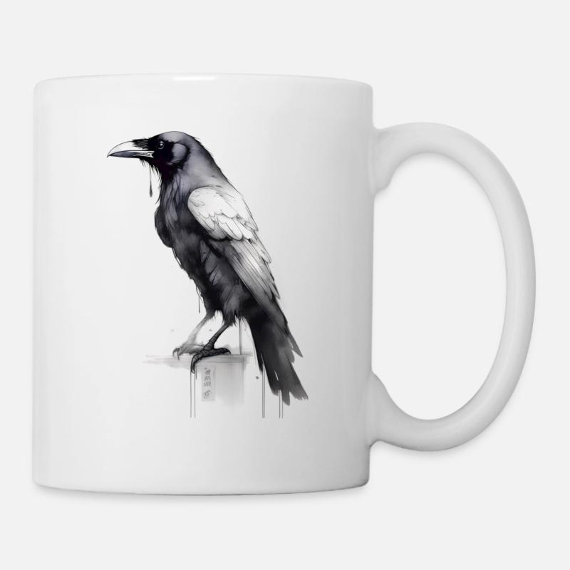 Rabe - Tasse - Weiß