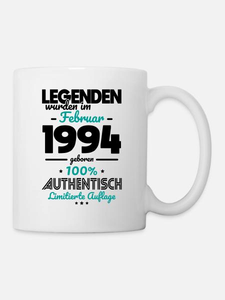 30. Geburtstag - Legenden wurden im Februar 1994 - Tasse - Weiß