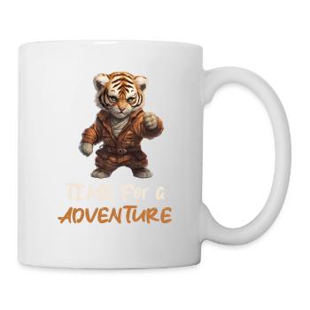 Le temps de l’aventure du bébé Lion - Mug blanc - blanc - Droite
