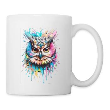 eule,graffiti,malerei,bunt, Aquarell - Tasse - Weiß - Rechts
