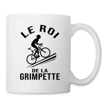 vélo le roi de la grimpette humour velo homme - Mug blanc - blanc - Droite