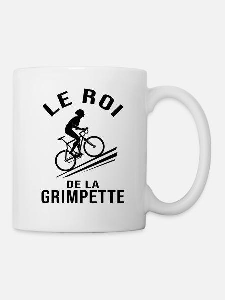 vélo le roi de la grimpette humour velo homme - Mug blanc - blanc