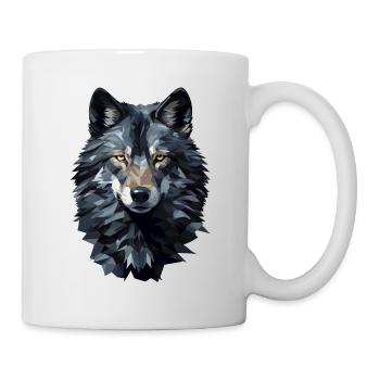 Wolf in Polygon Style - Mug - white - Right