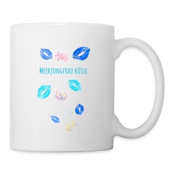 Sirène, Bisous, Sous L’eau, Lèvres Bleues - Mug blanc - blanc - Droite