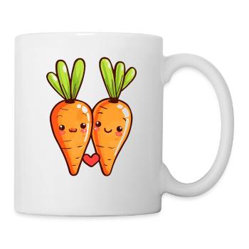 Karotte Paar Liebe Herz Valentinstag - Tasse - Weiß - Rechts