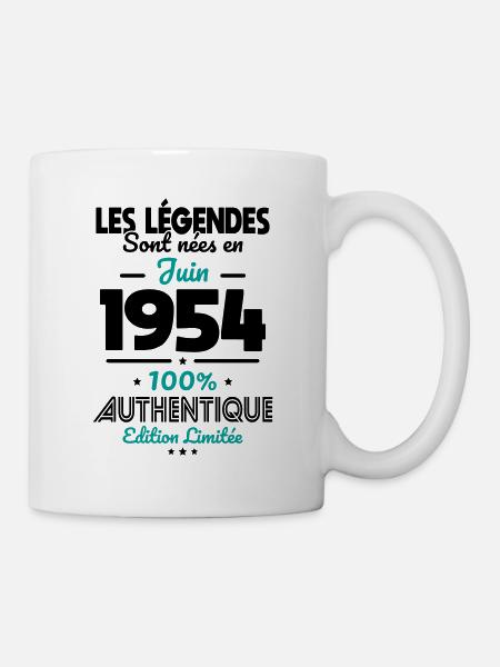 70-jähriges Jubiläum - Legends geboren im Juni 1954 - Tasse - Weiß