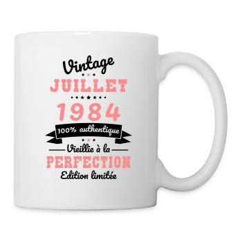 40-jähriges Jubiläum - Jahrgang - Juli 1984 - Tasse - Weiß - Rechts
