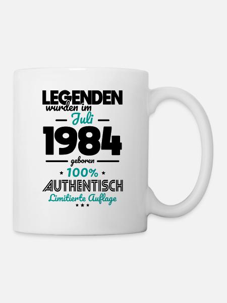 40. Geburtstag - Legenden wurden im Juli 1984 - Tasse - Weiß