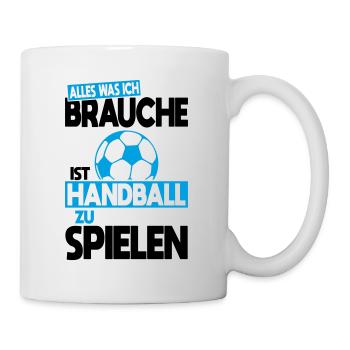 Tout ce dont j’ai besoin, c’est de jouer au handball - Mug blanc - blanc - Droite
