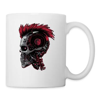 Horror Punk Zombie cyborg - Mug - white - Right