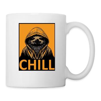 Chilliges Faultier - Tasse - Weiß - Rechts