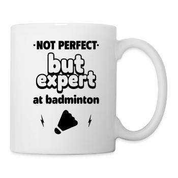 Experte für Badminton - Tasse - Weiß - Rechts
