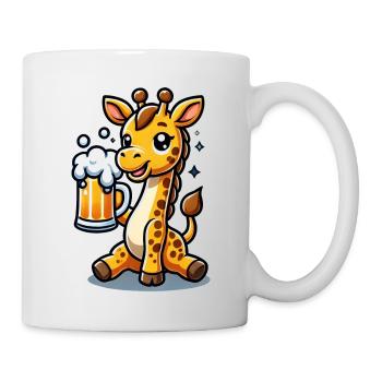 Cute Giraffe Drinking Beer 3 - Tasse - Weiß - Rechts