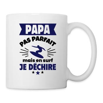 Papa pas parfait, mais en surf je déchire - Mug blanc - blanc - Droite