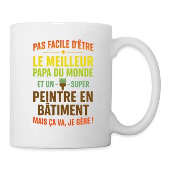Super Papa Peintre en bâtiment idée cadeau père - Mug blanc - blanc - Droite