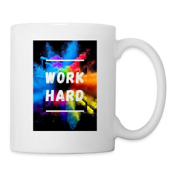 Motivation Work Hard - Tasse - Weiß - Rechts