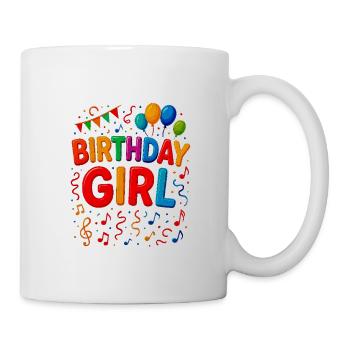 Lettres colorées de fille d’anniversaire - Mug blanc - blanc - Droite