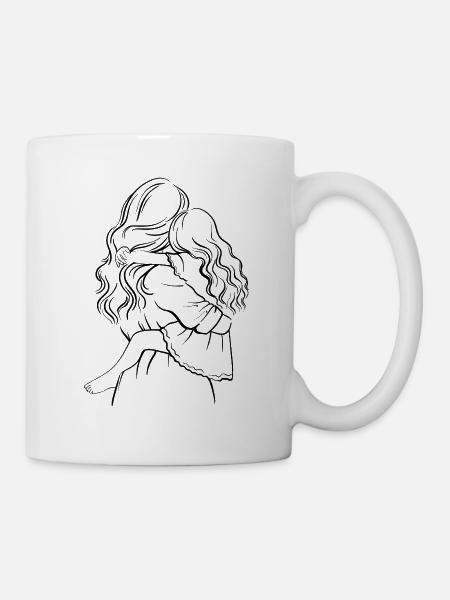 Mutter und Vater – Schwarze Schabastion - Tasse - Weiß
