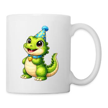 Kleines Party-Krokodil - Tasse - Weiß - Rechts