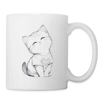 Cuddly Cat at Heart Love - Mug - white - Right
