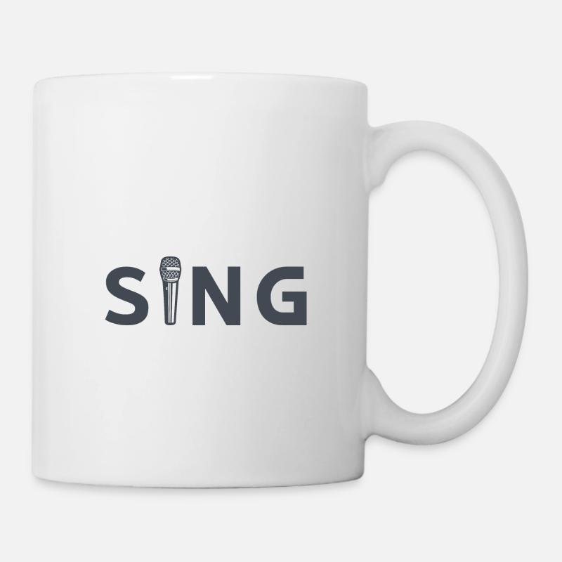 Sing Mikrofon - Tasse - Weiß