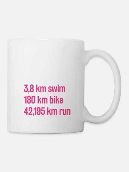 Triathlon Langdistanz Schriftzug - Tasse - Weiß