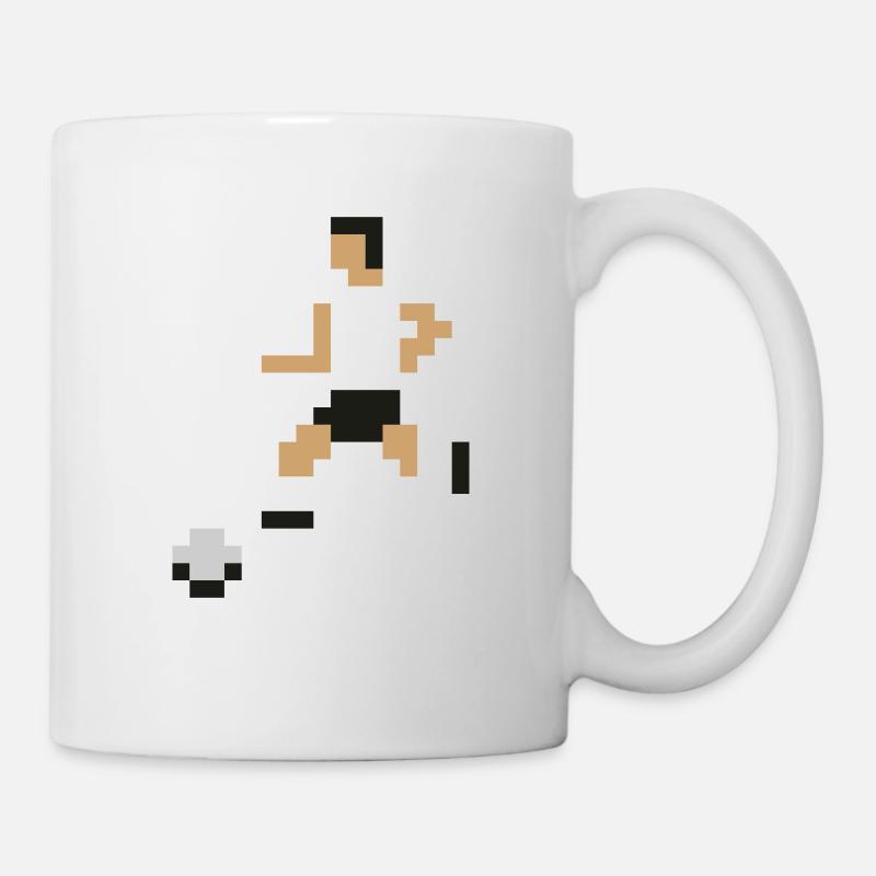 Retro-Gaming Pixelkicker Fußball-Spieler - Tasse - Weiß