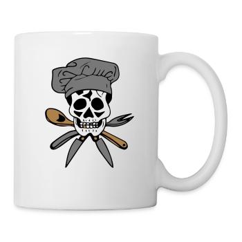 Totenkopf Koch - Tasse - Weiß - Rechts
