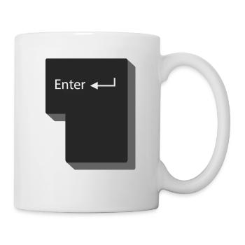 Entrez l'idée de cadeau d'ordinateur de bouton - Mug blanc - blanc - Droite