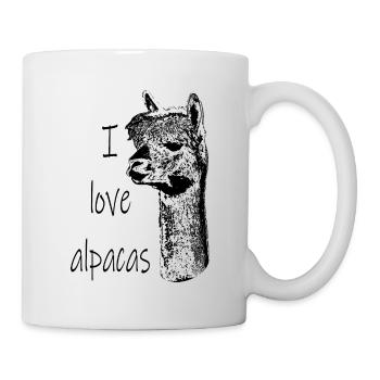 sweet, cuddly alpaca - Mug - white - Right