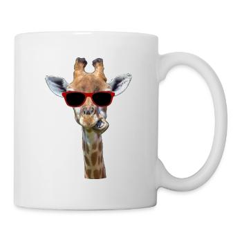 witzige, coole Giraffe mit Sonnenbrille - Tasse - Weiß - Rechts