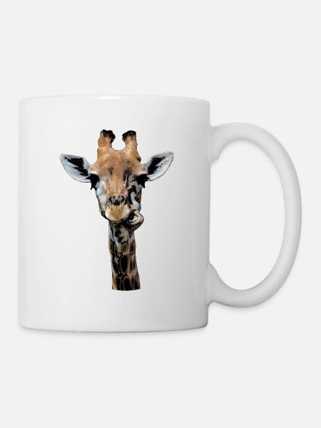 girafe drôle à mâcher - Mug blanc - blanc