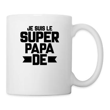 je suis le super papa de (prénom) - Mug blanc - blanc - Droite