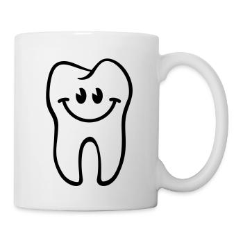 Dent- / Zahn- / Tooth- / Diente- / Dente-Smiley - Mug blanc - blanc - Droite