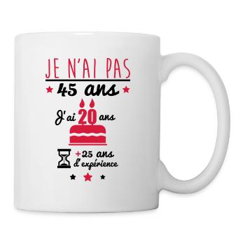 pas 45 ans anniversaire - Mug blanc - blanc - Droite