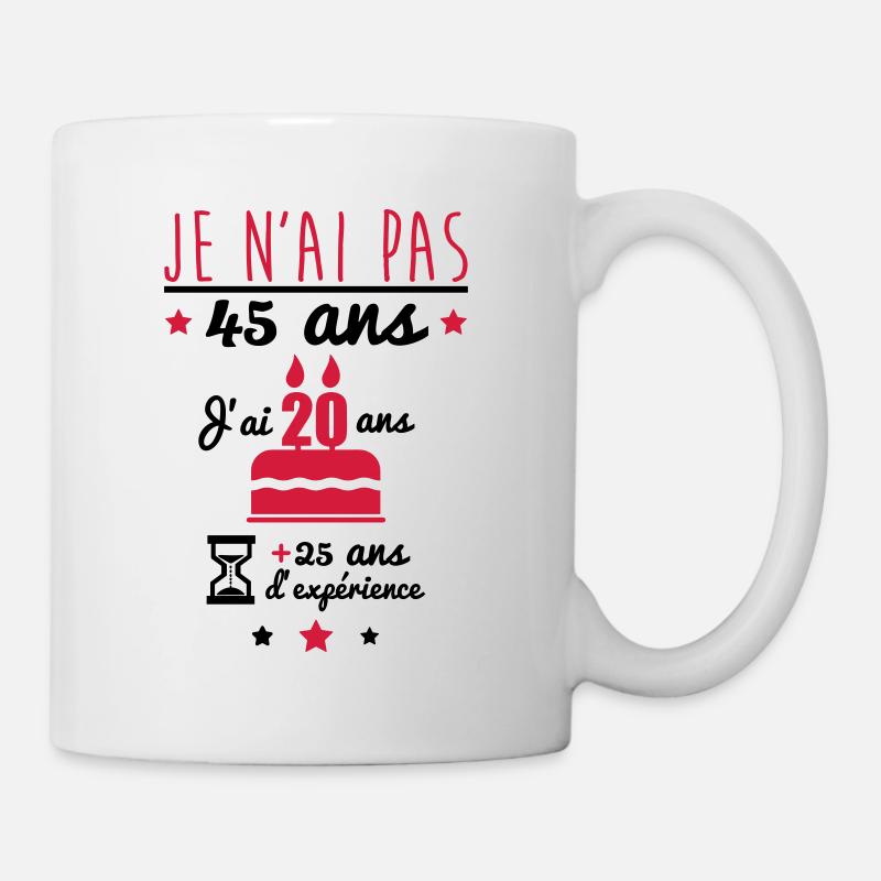 pas 45 ans anniversaire - Mug blanc - blanc
